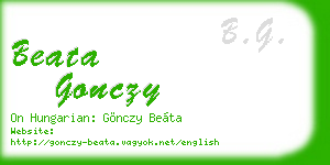 beata gonczy business card