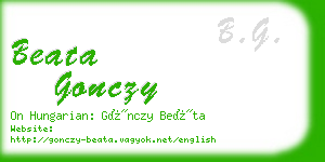 beata gonczy business card